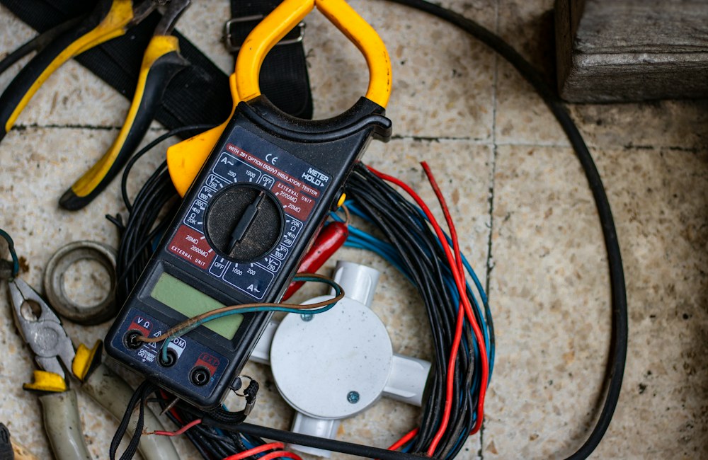 Multimeter and tools used for electrical troubleshooting